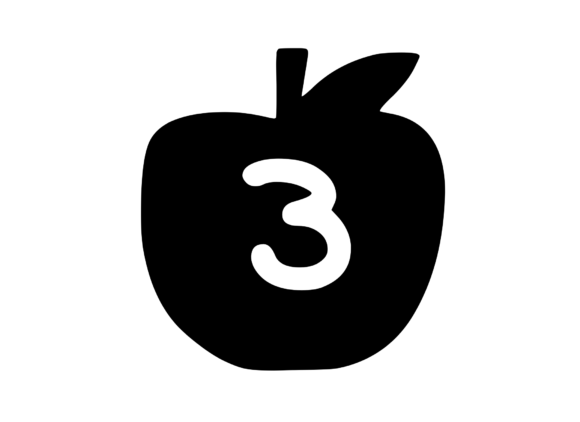 Apple with Children's Playful Mono 3: A Crafty Graphic Gem