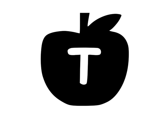 Apple with Children's Playful Mono: Perfect for Crafts and Graphics