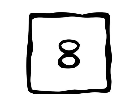 Hand Drawn Outlined Frame with Mono 8: A Versatile Graphics and Crafts Asset