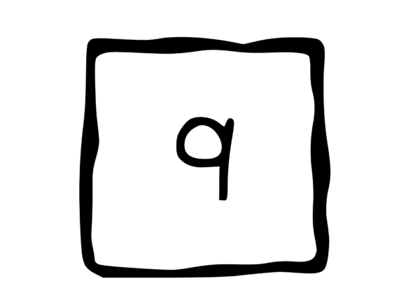Hand Drawn Outlined Frame with Mono 9 for Graphics and Crafts