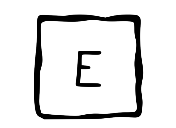 Hand Drawn Outlined Frame with Mono E: A Crafts and Graphics Gem
