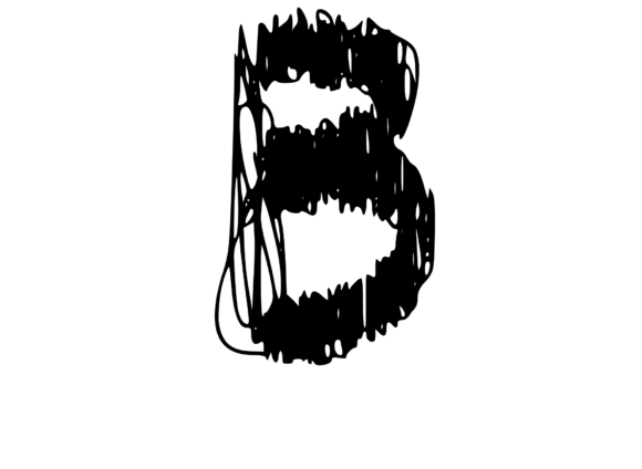 Quickly Scribbled Rough Mono B: A Bold Graphic for Crafts