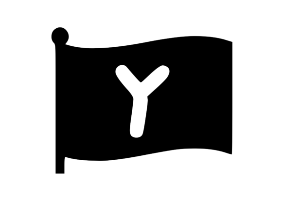 Waving Flag with Mono Y: A Bold Graphics and Crafts Asset